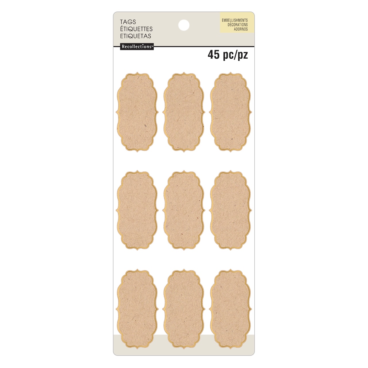 12 Packs: 45 ct. (540 total) Scalloped Kraft Tags by Recollections™